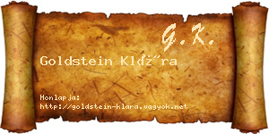 Goldstein Klára névjegykártya